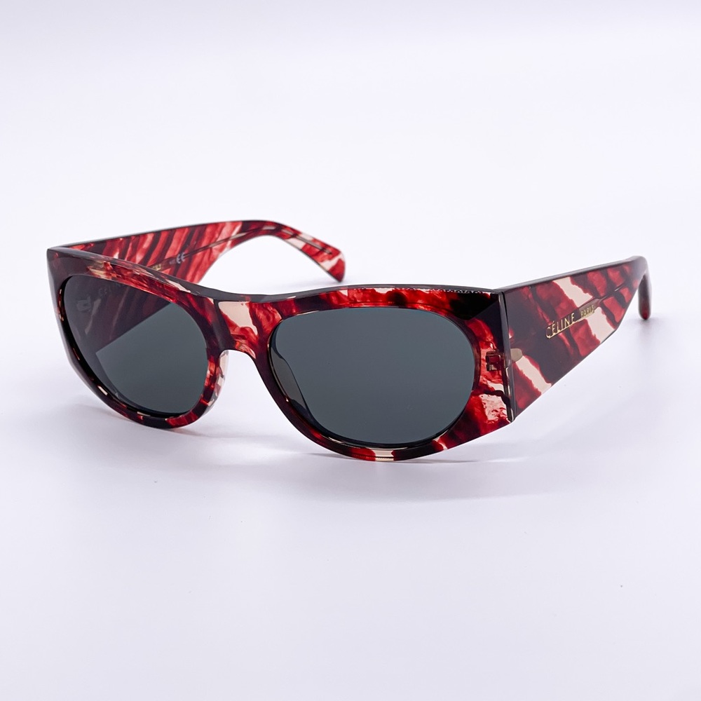 NEW CELINE SUNGLASSES CL40029I 54N WOMEN RED GRAY EYEWEAR CELINE - Picture 3 of 11